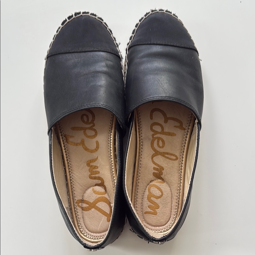Sam Edelman Black Espadrille Slip-Ons with Cap Toe